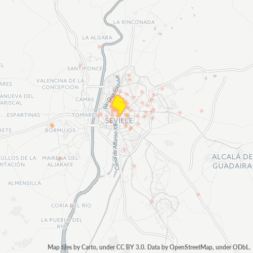 Mapa de calor para código postal 41003