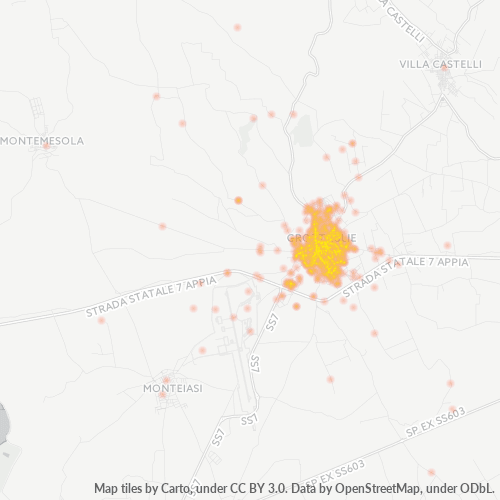 74023 Mappa di concentrazione per la densità di aziende