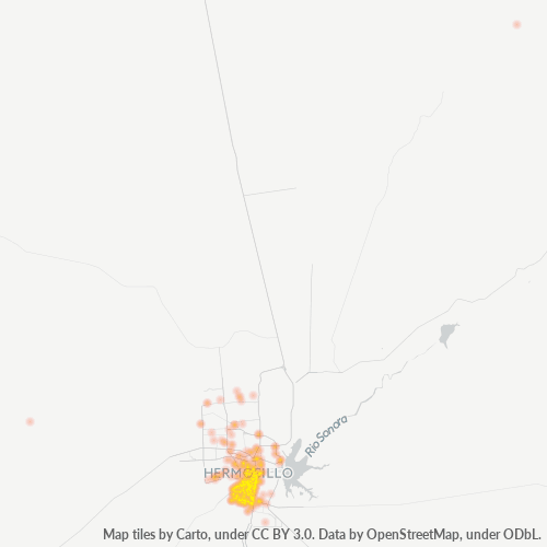 83280 Mapa de calor de densidad empresarial
