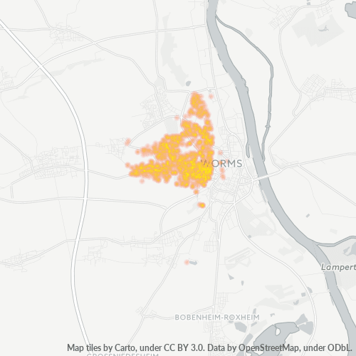 Heatmap für plz 67549