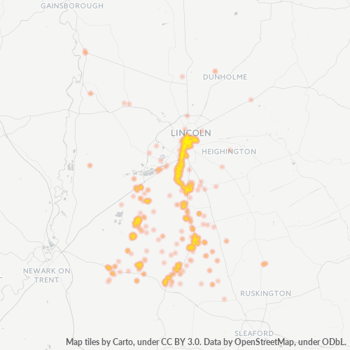 LN5 Business Density Heatmap