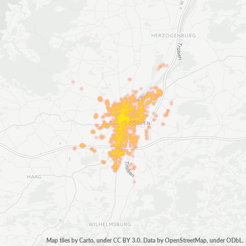 Heatmap für postleitzahl 3100