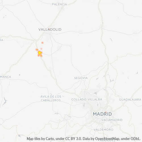 Mapa de calor para código postal 47400