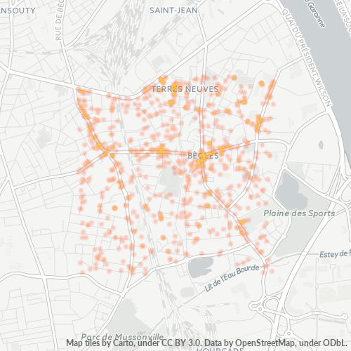 33130 Thermocarte de densité d'activité