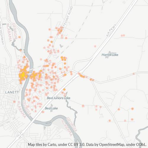 31833 Business Density Heatmap