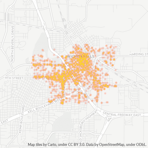 76301 Business Density Heatmap