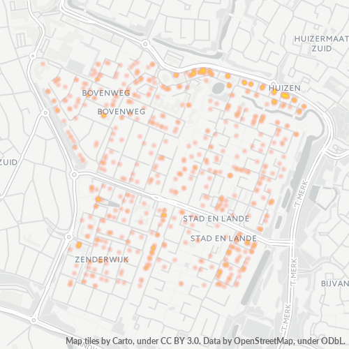 Heatmap voor postcode 1276