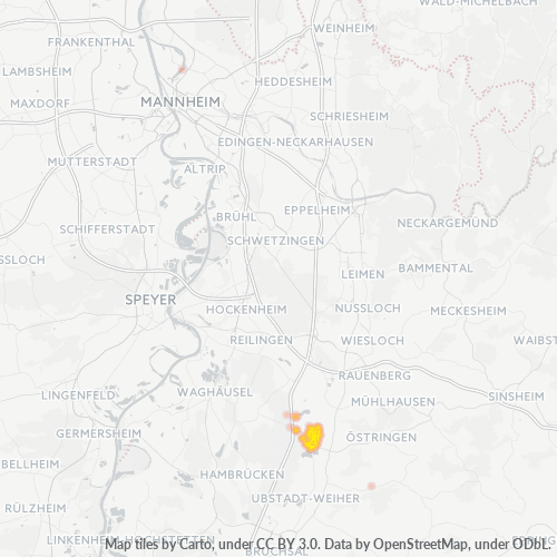 Heatmap für plz 76709