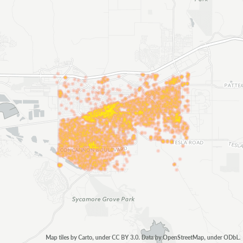 94550 Business Density Heatmap