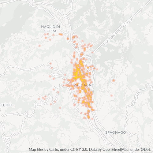 36078 Mappa di concentrazione per la densità di aziende