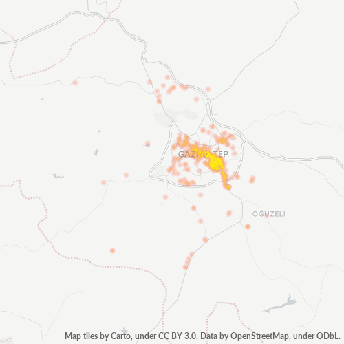 posta kodu 27100 için yoğunluk haritası