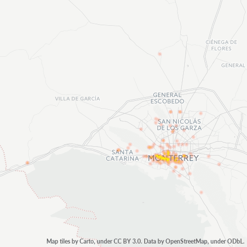 64710 Mapa de calor de densidad empresarial