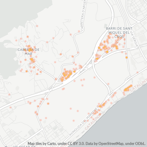 Mapa de calor para código postal 08349