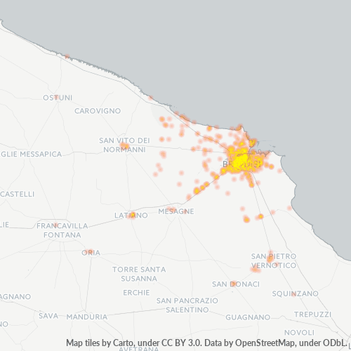 72100 Mappa di concentrazione per la densità di aziende