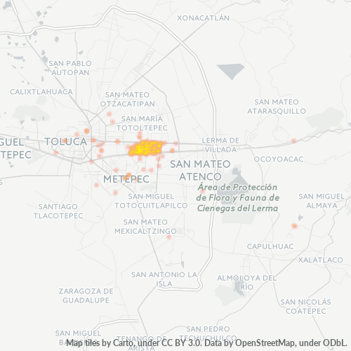 52170 Mapa de calor de densidad empresarial