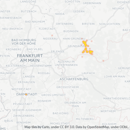 Heatmap für plz 63599