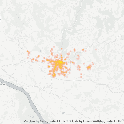 Heatmap für postleitzahl 4320