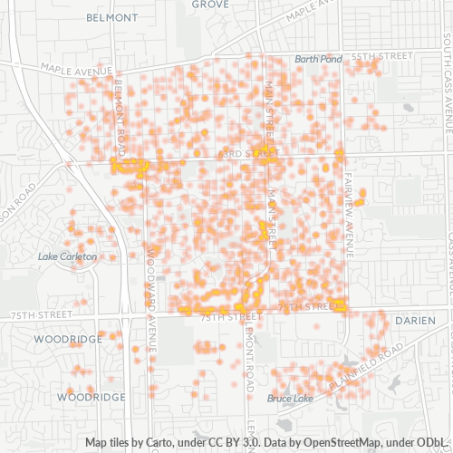 60516 Business Density Heatmap