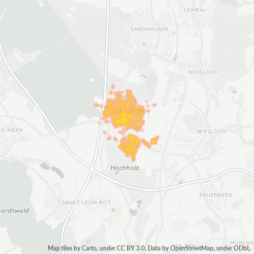 Heatmap für plz 69190