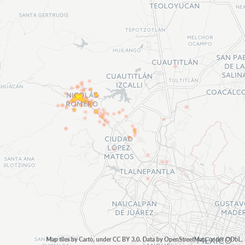 54400 Mapa de calor de densidad empresarial