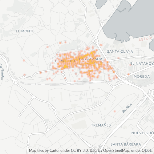 Mapa de calor para código postal 33213