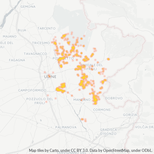 Mappa di calore per cap 33040