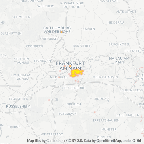 Heatmap für plz 60599