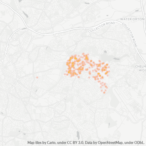 Heatmap for postal code B33