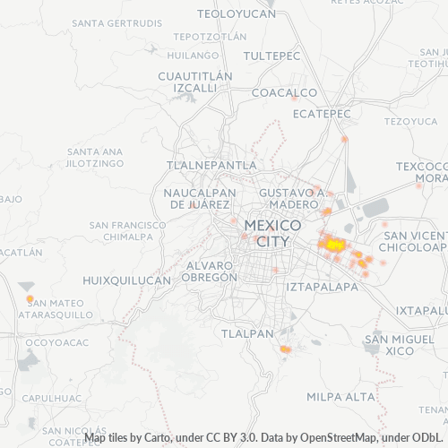 57500 Mapa de calor de densidad empresarial