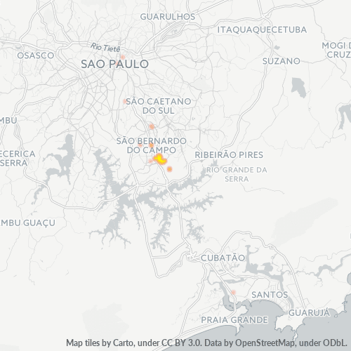 09721-000 Mapa de calor de densidad empresarial