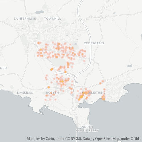 KY11 Business Density Heatmap