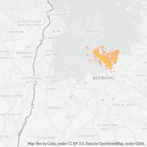 24123 Mappa di concentrazione per la densità di aziende