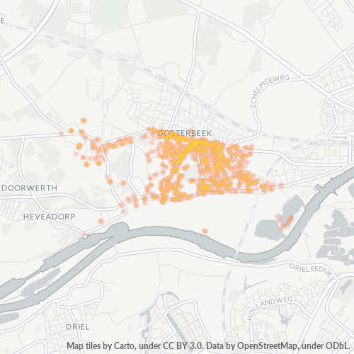 Heatmap voor postcode 6862