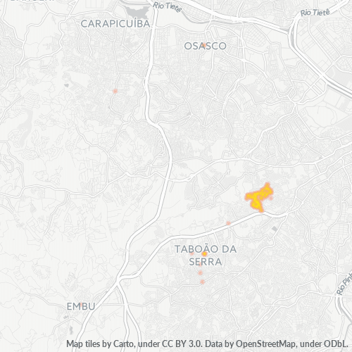 06755-000 Mapa de calor de densidad empresarial