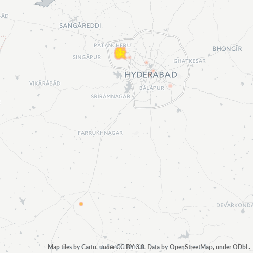 500133 व्यावसायिक घनत्व हीटमैप