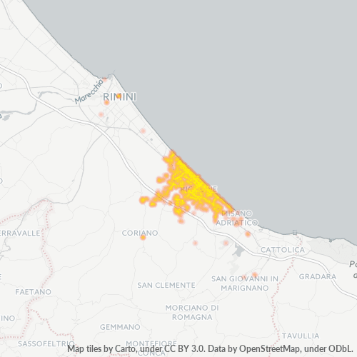 47838 Mappa di concentrazione per la densità di aziende