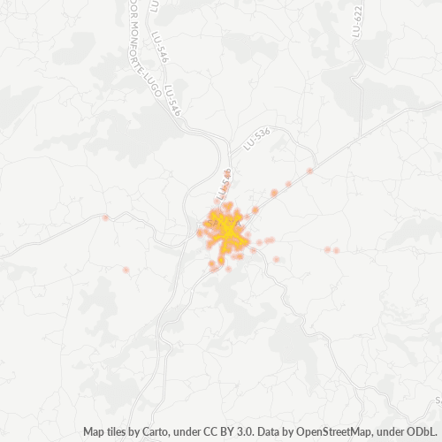 Mapa de calor para código postal 27600