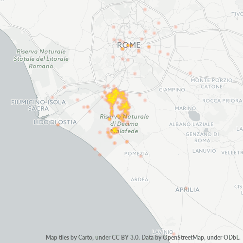 Mappa di calore per cap 00128