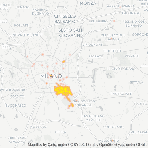 20139 Mappa di concentrazione per la densità di aziende