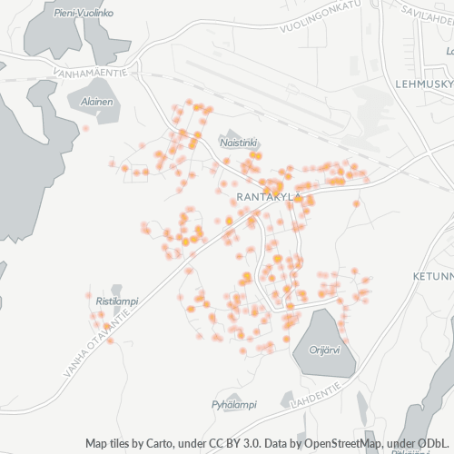 50600 Yritystiheys lämpökarttana