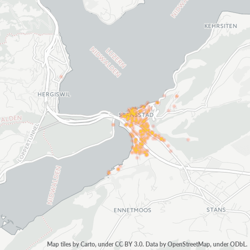 Carte de chaleur pour code postal 6362