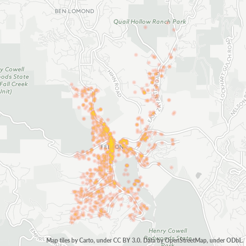 95018 Business Density Heatmap
