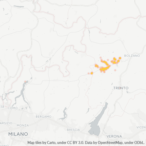 Mappa di calore per cap 38020