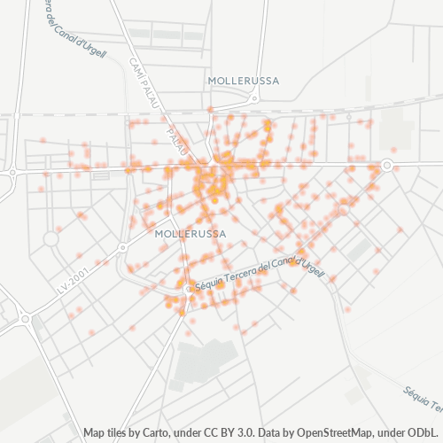 Mapa de calor para código postal 25230