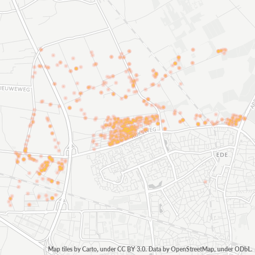 Heatmap voor postcode 6718