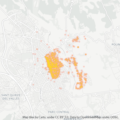 Mapa de calor para código postal 08202