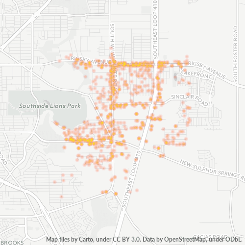 78222 Business Density Heatmap