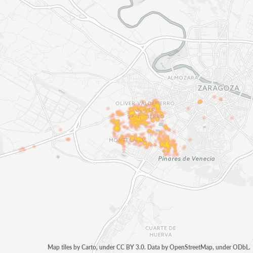 50012 Mapa de calor de densidad empresarial