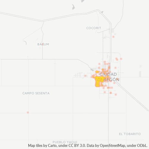 85150 Mapa de calor de densidad empresarial