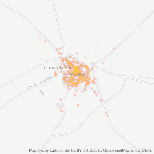 Mapa de calor para código postal 41620